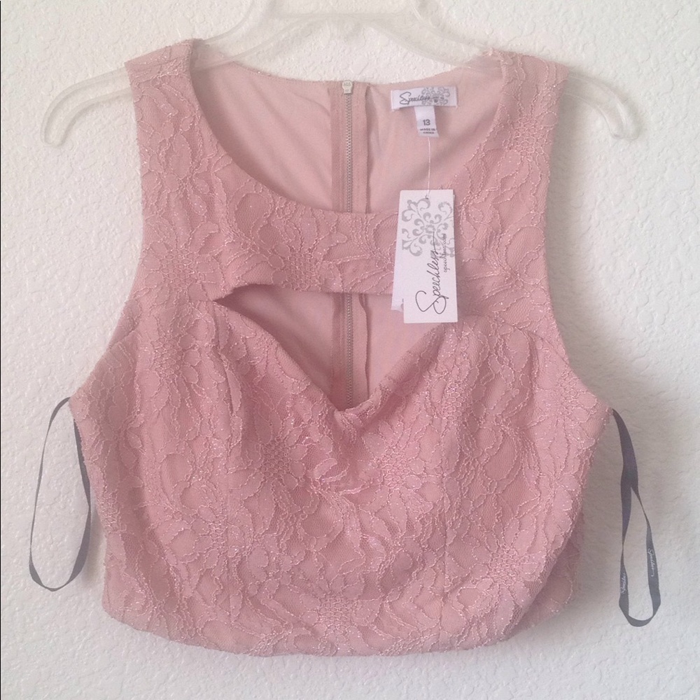 FINAL MARKDOWN Juniors' NWT Speechless Shimmery Lace Top 13